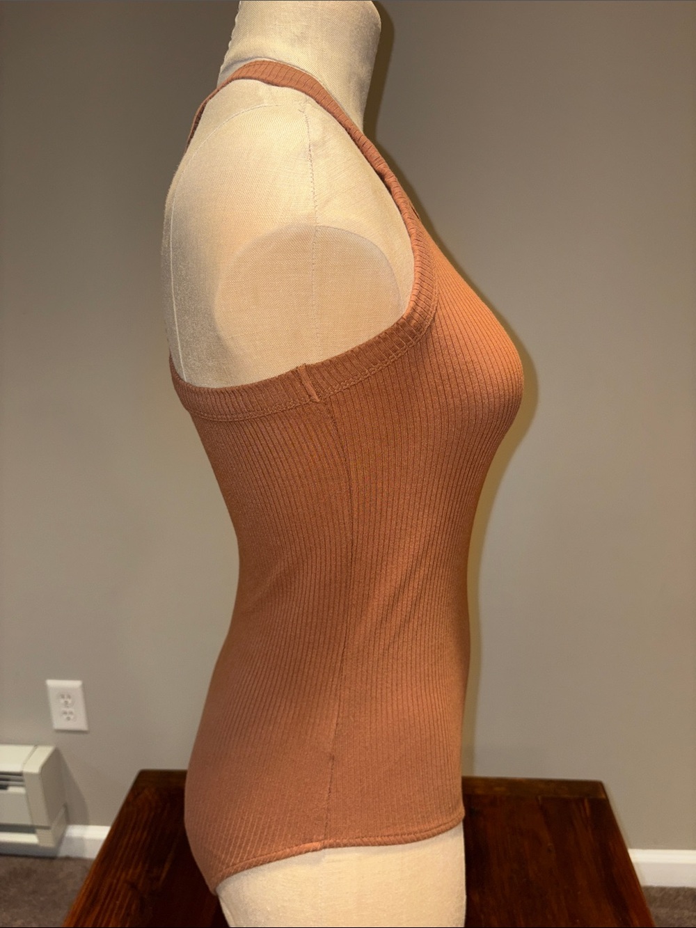 LOFT Ribbed Halter Racerback Bodysuit Size XS - Picture 4 of 10